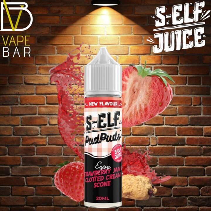 S-Elf Juice Pud Puds Strawberry Jam & Clotted Cream Scone Flavour Shot 20-60ml-Photoroom